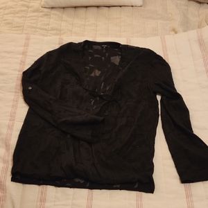 Black silk blouse Nue 1904 Paris size 34 xsmall